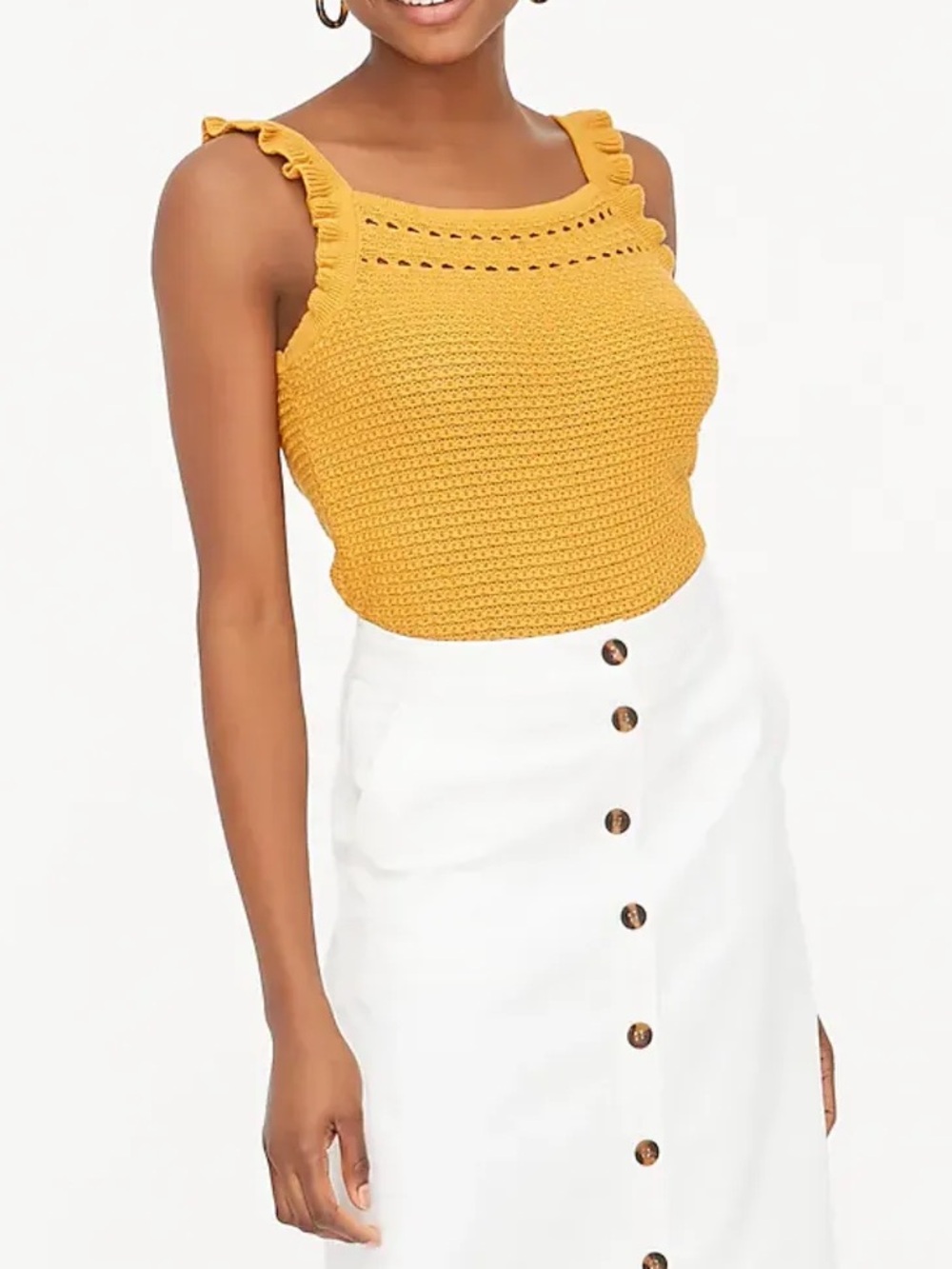 J. Crew Ruffle Trim Tank Sweater